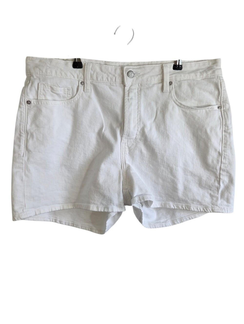 Old Navy O.G. Straight High-Rise White 3 1/2" Denim Shorts Size 14 ~ Pre-Owned